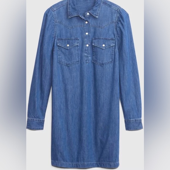 GAP Western Denim Mini Dress - Picture 2 of 10